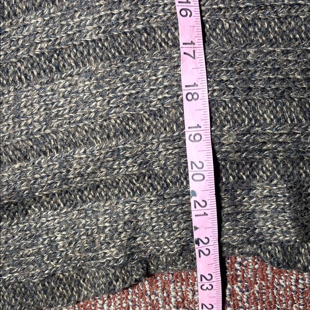 Carolyn Taylor Chocolate brown knit Button-Up Poncho fringe cozy comfy warm OSFA - Picture 13 of 13
